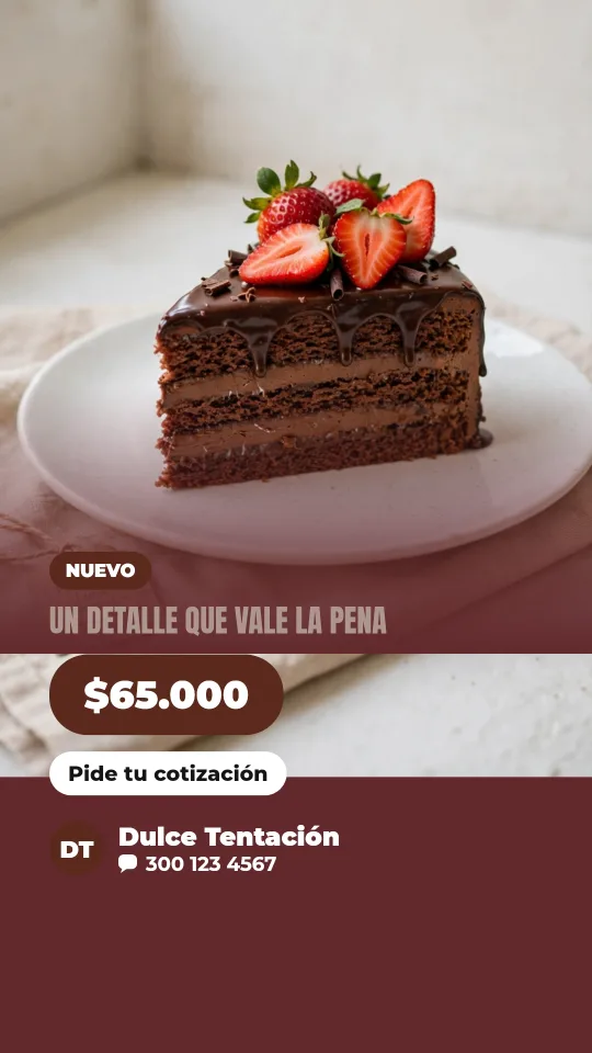 Ejemplo de historia para postres y tortas: Un detalle que vale la pena