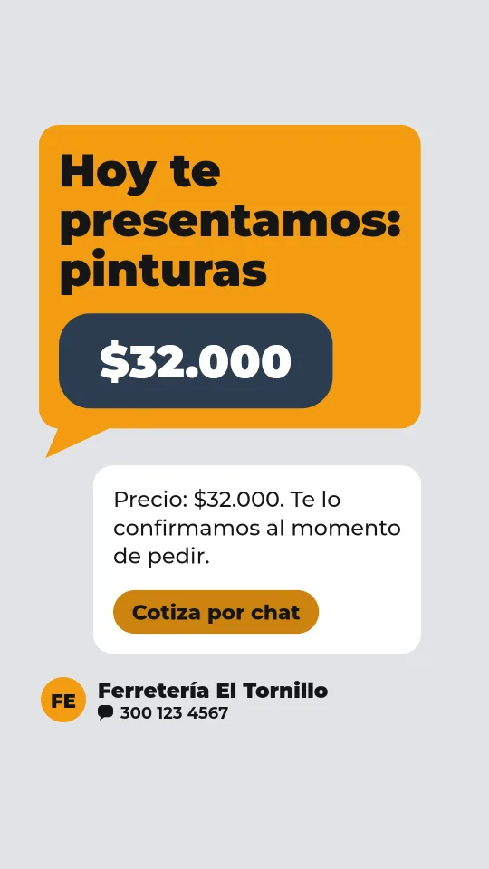 Ejemplo de historia para ferretería: Hoy te presentamos: pinturas