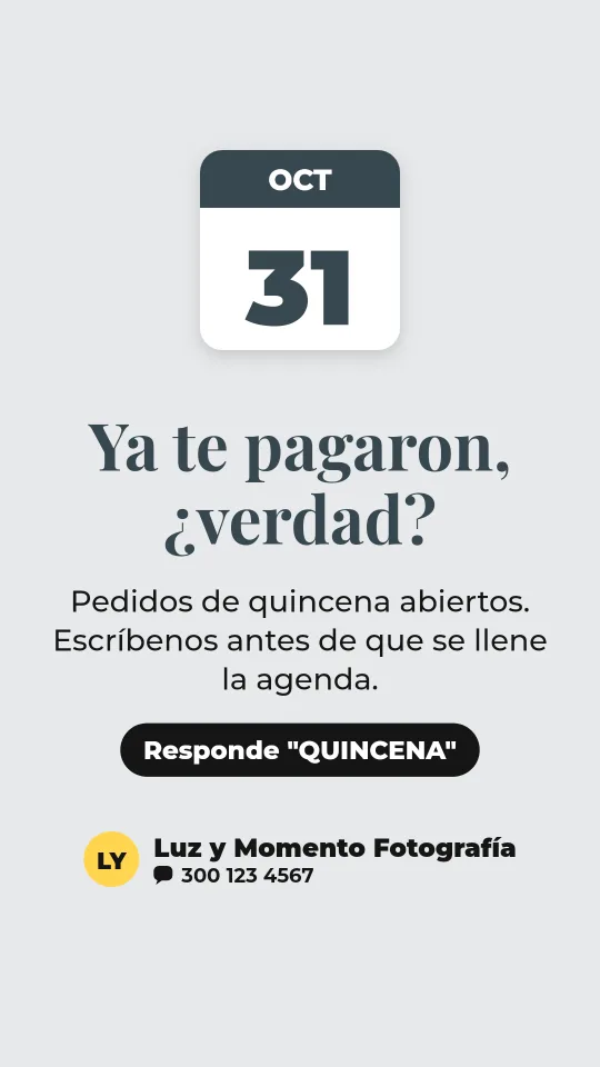 Ejemplo de historia para fotógrafo: Ya te pagaron, ¿verdad?