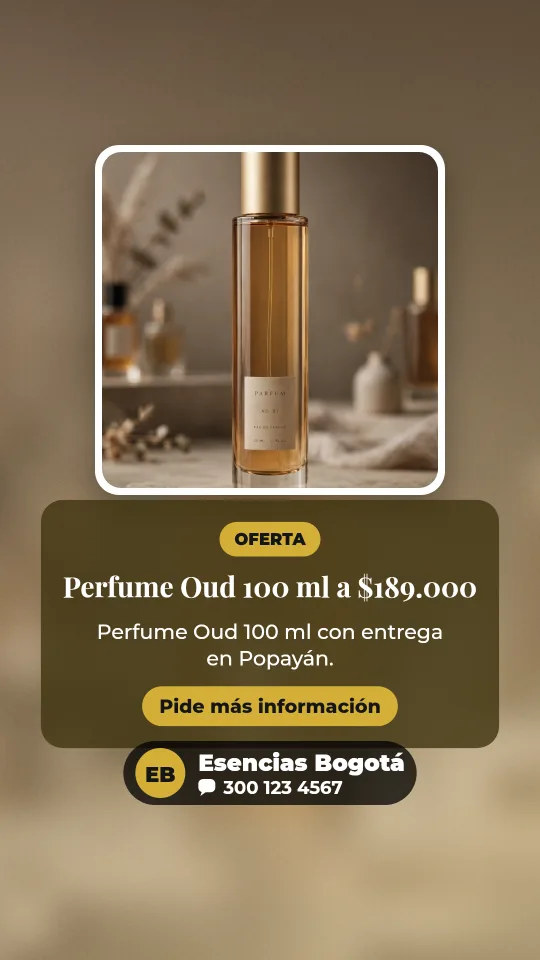 Ejemplo de historia para perfumes: Perfume Oud 100 ml a $189.000