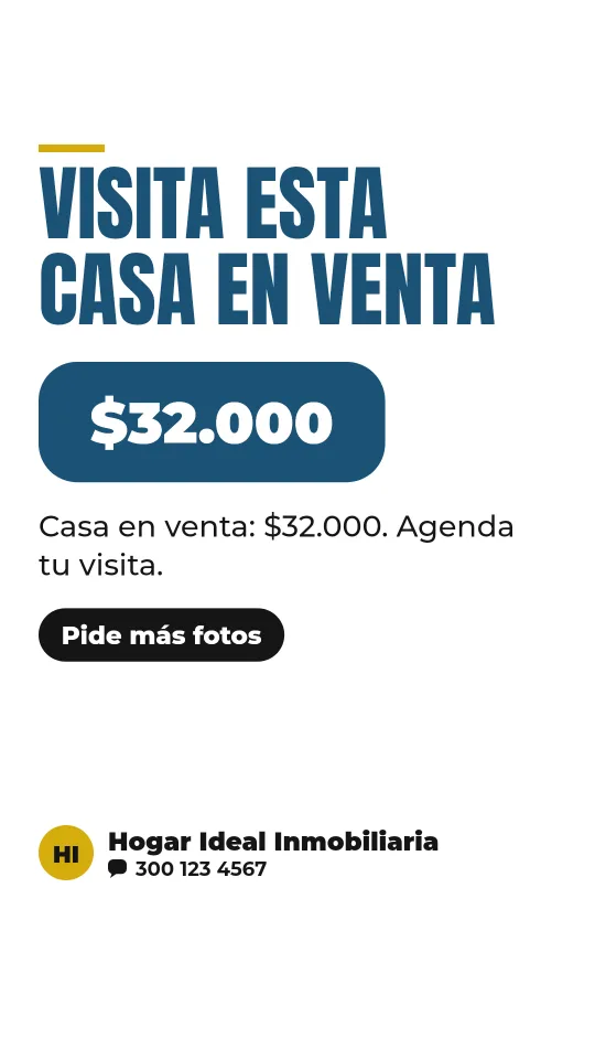 Ejemplo de historia para inmobiliaria: Visita esta casa en venta