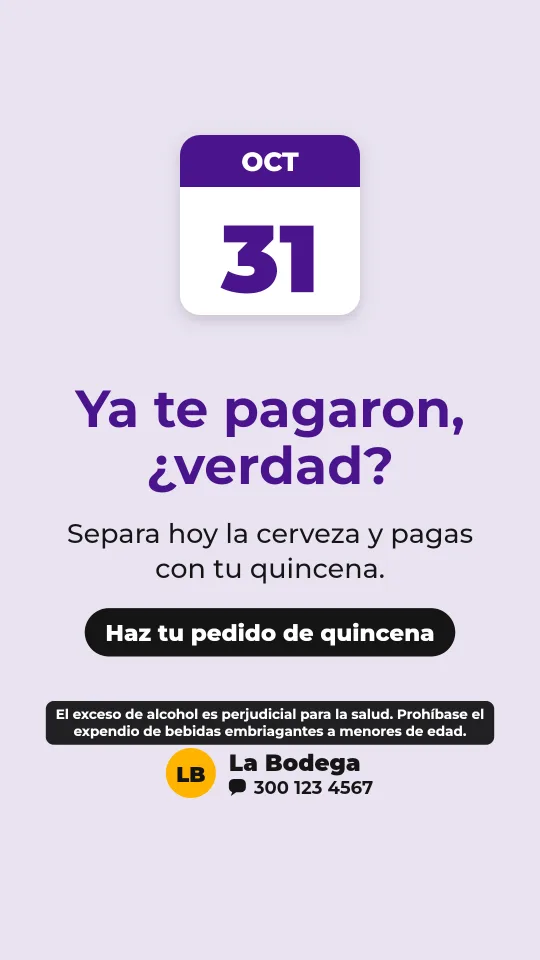 Ejemplo de historia para licorera: Ya te pagaron, ¿verdad?