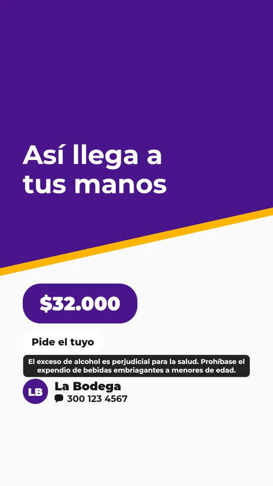 Ejemplo de historia para licorera: Así llega a tus manos