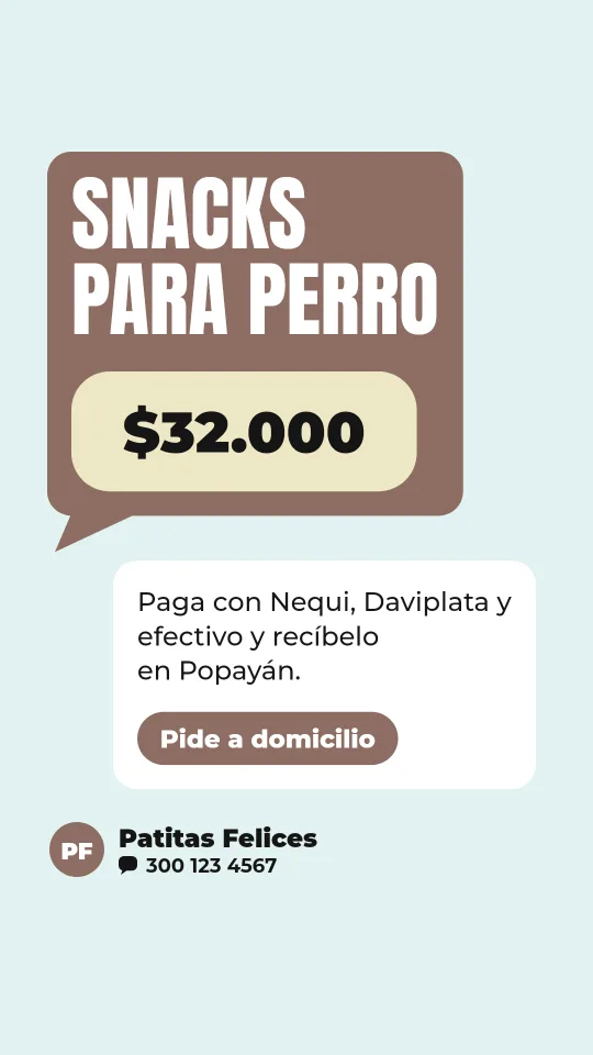 Ejemplo de historia para mascotas: Snacks para perro