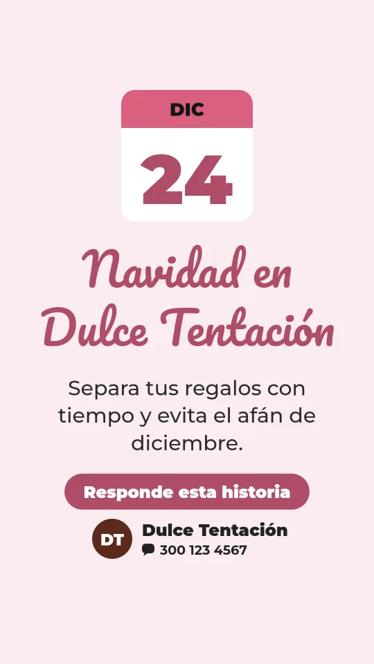 Ejemplo de historia para postres y tortas: Navidad en Dulce Tentación