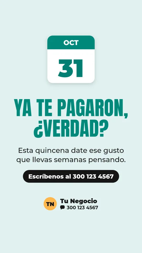Ejemplo de historia para otro negocio: Ya te pagaron, ¿verdad?
