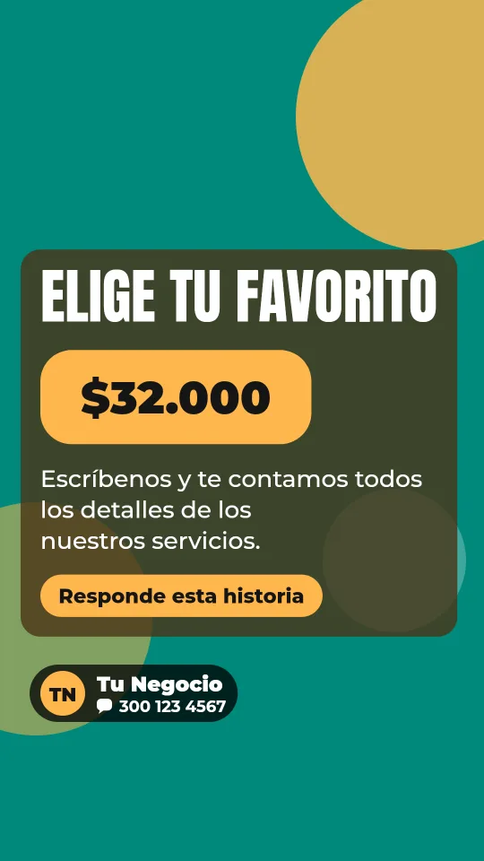 Ejemplo de historia para otro negocio: Elige tu favorito