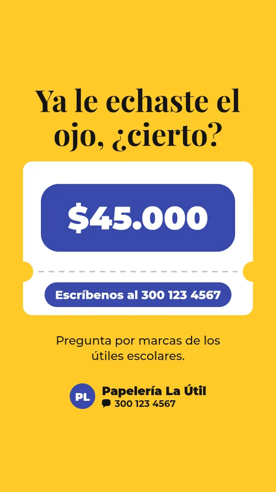 Ejemplo de historia para papelería: Ya le echaste el ojo, ¿cierto?