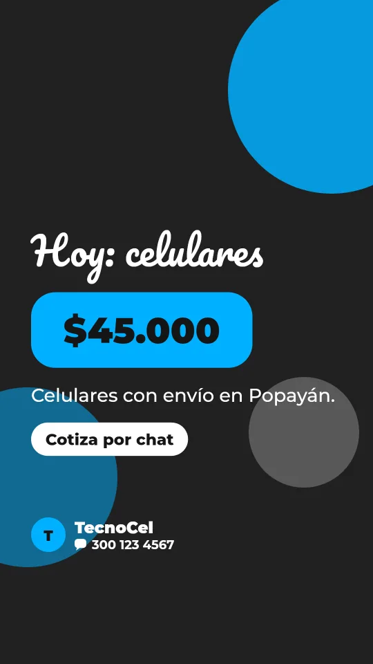 Ejemplo de historia para tecnología y celulares: Hoy: celulares