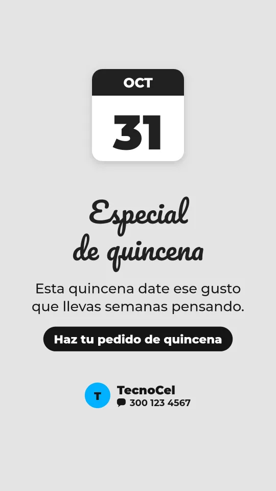 Ejemplo de historia para tecnología y celulares: Especial de quincena
